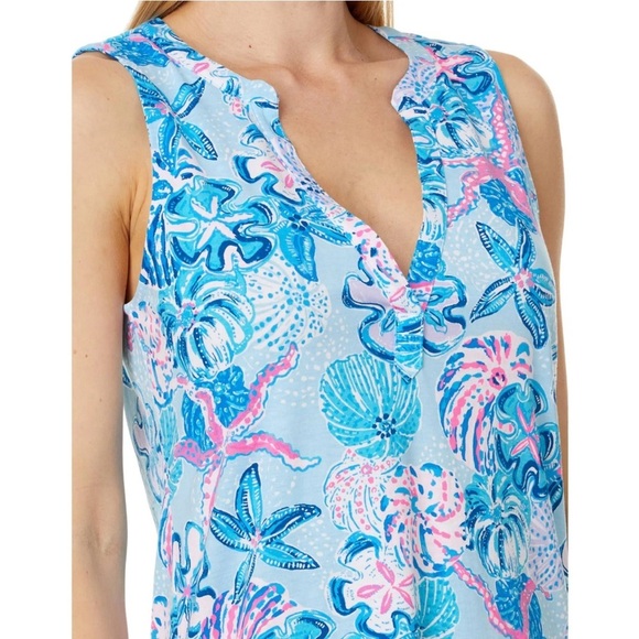 Lilly Pulitzer Dev Dress Multi Bahamas Beachcomber Blue Pink White Sz XS NEW - Picture 10 of 14